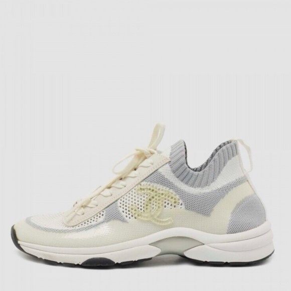 Chanel CC Sneakers Suede Calfskin Stretch Fabric (US 9) (Retail: $950) - Picture 1 of 16